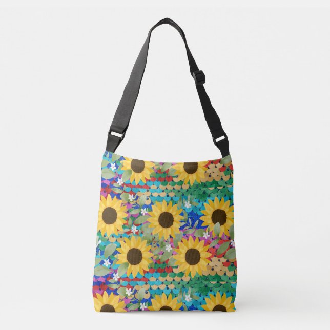 BOLSO CRUZADO PATRÓN DE SUNFLOWERS (Anverso)