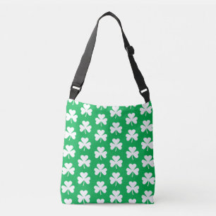 Bolso Cruzado Patrón de tracción verde y blanco