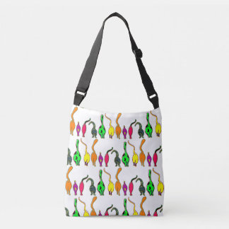Bolso Cruzado Patrón de Traseros de Gatos Coloridos