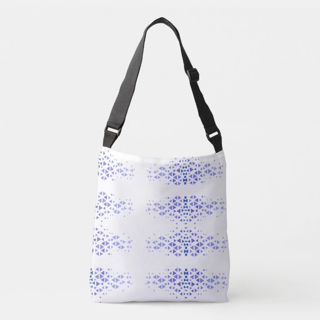 Bolso Cruzado Patrón de triángulo azul único (Anverso)