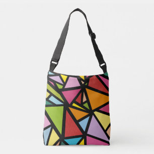Bolso Cruzado Patrón de triángulos coloridos 3
