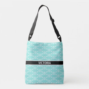 Bolso Cruzado Patrón de vector de remolino elegante en turquesa