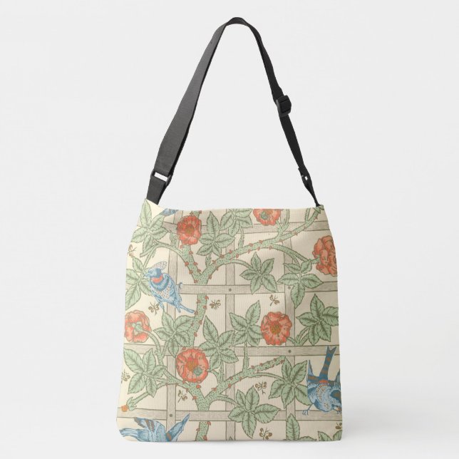 Bolso Cruzado Patrón de William Morris Trellis (Reverso)