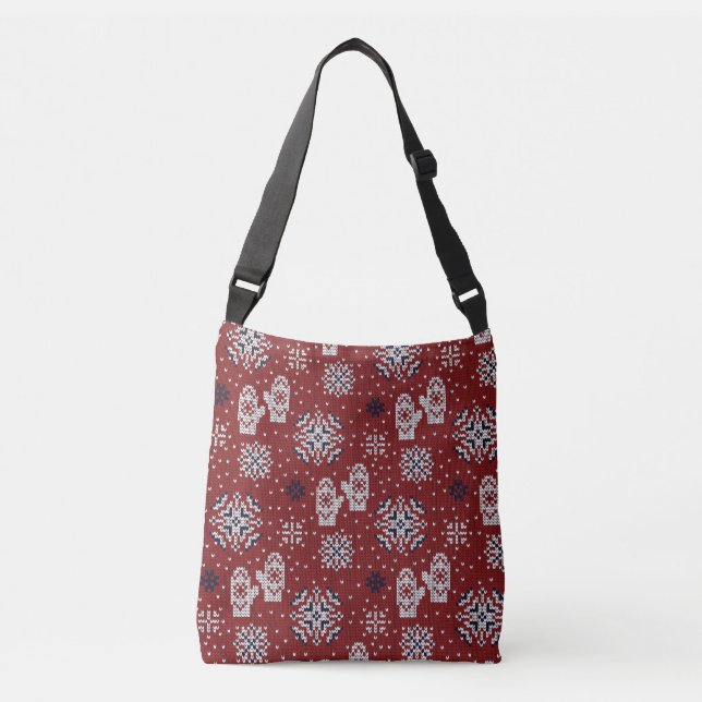 Bolso Cruzado Patrón decorativo de Navidades de invierno de punt (Anverso)
