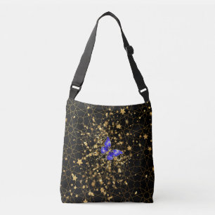 Bolso Cruzado Patrón dorado 14.bw BG negro