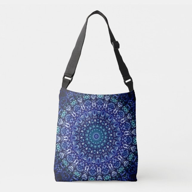 Bolso Cruzado Patrón elegante Royal Floral Damask (Anverso)