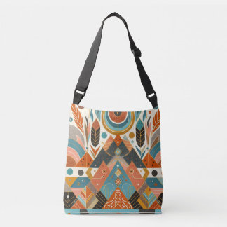 Bolso Cruzado Patrón étnico tribal africano multicolores tierra