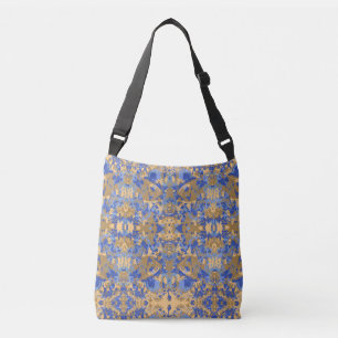 Bolso Cruzado Patrón excluyente azul de abstrack