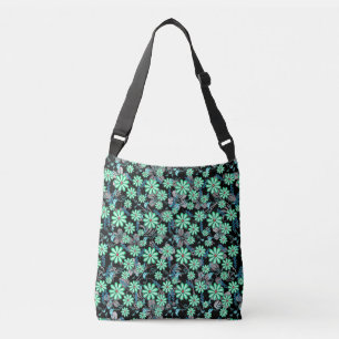 Bolso Cruzado Patrón floral 17.b Negro BG