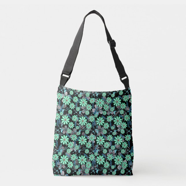 Bolso Cruzado Patrón floral 17.b Negro BG (Anverso)