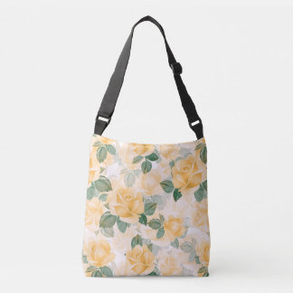 Bolso Cruzado Patrón floral con rosas amarillas