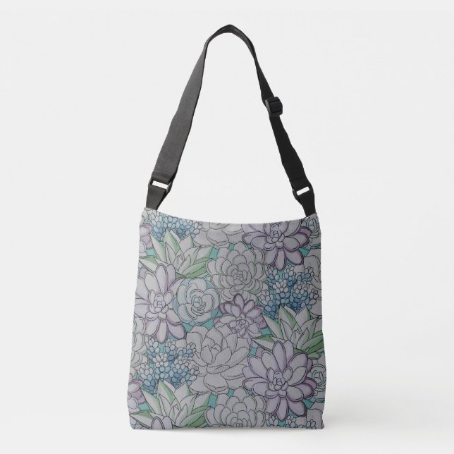 Bolso Cruzado Patrón floral de acuarela  (Anverso)