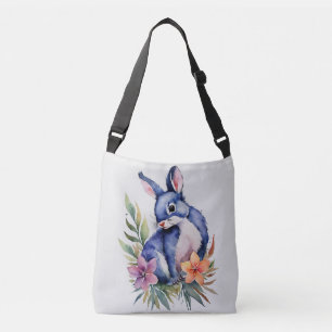 Bolso Cruzado Patrón floral de conejo personalizado
