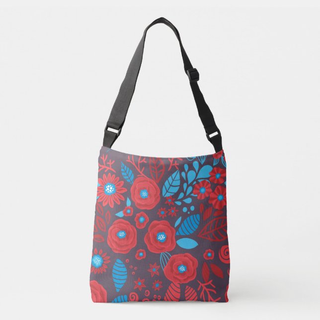 Bolso Cruzado Patrón floral de Doodle (Anverso)