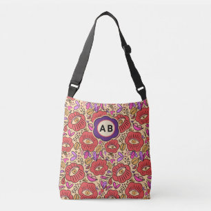 Bolso Cruzado Patrón Floral de Ojo Afortunado