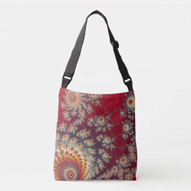 Bolso Cruzado Patrón floral espiral (Anverso)