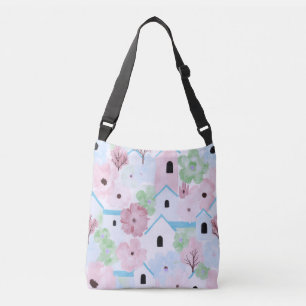 Bolso Cruzado Patrón Floral Pastel Divertido