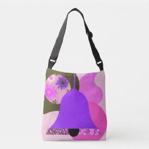Bolso Cruzado Patrón floral púrpura vibrante
