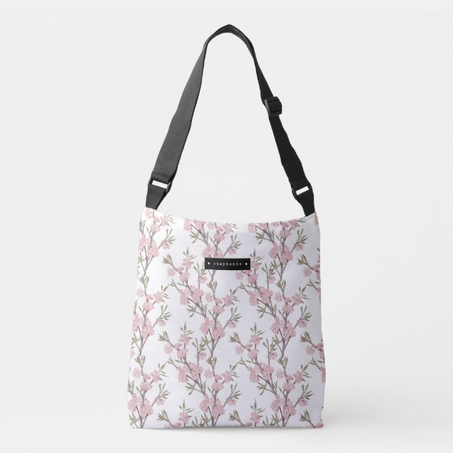 Bolso Cruzado Patrón Floral Sprigs Personalizado Pink (Anverso)