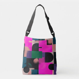 Bolso Cruzado Patrón floral verde Art Déco moderno