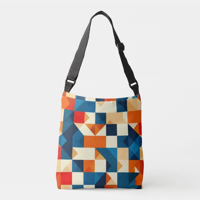 Bolso Cruzado Patrón geométrico abstracto (Anverso)