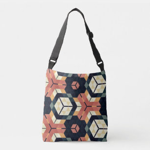 Bolso Cruzado Patrón geométrico cuadrado de hexágono colorido