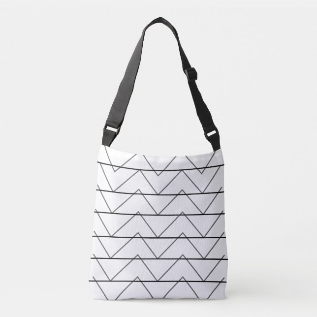 Bolso Cruzado Patrón geométrico de franja Chevron (Anverso)