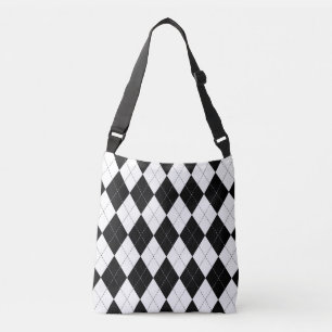 Bolso Cruzado Patrón geométrico negro blanco