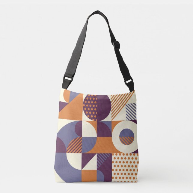 Bolso Cruzado Patrón geométrico retro (Anverso)