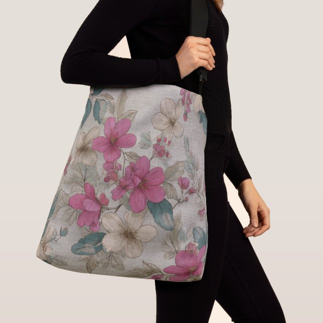 Bolso Cruzado Patrón gris francés (Detalle)