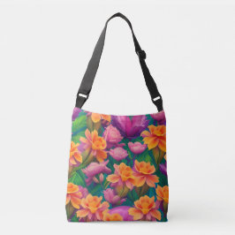Bolso Cruzado Patrón hawaiano de flores tropicales