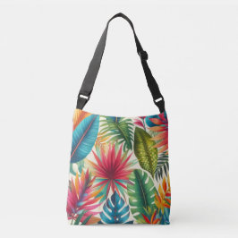 Bolso Cruzado Patrón hawaiano de hojas tropicales