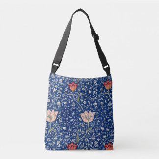 Bolso Cruzado Patrón Índigo Floral Tulipán Antiguo de William Mo