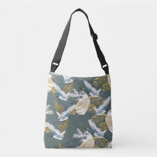 Bolso Cruzado Patrón japonés de aves de gránulas vintage