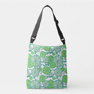 Bolso Cruzado Patrón Lily Pad Koi Pond