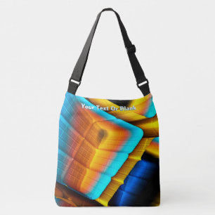 Bolso Cruzado Patrón metálico azul-dorado 33