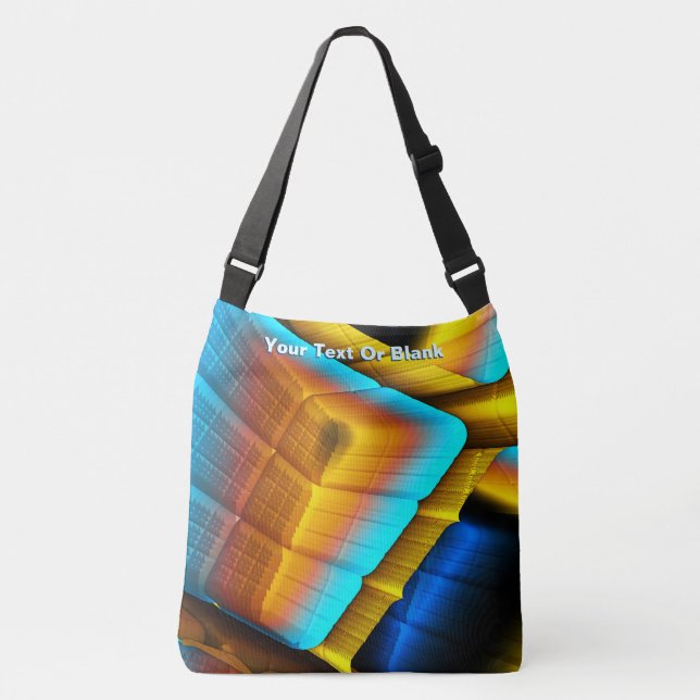 Bolso Cruzado Patrón metálico azul-dorado 33 (Anverso)