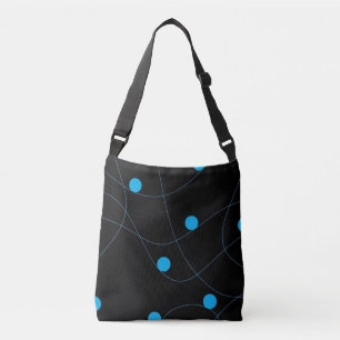 Bolso Cruzado Patrón moderno, divertido, divertido de bolas azul