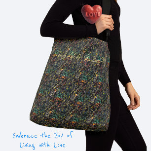 Bolso Cruzado Patrón multicolor oscuro de los hongos ricos