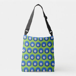 Bolso Cruzado Patrón número dos de la bola azul Billiard