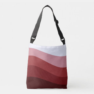 Bolso Cruzado Patrón Ombre Blanco Rojo
