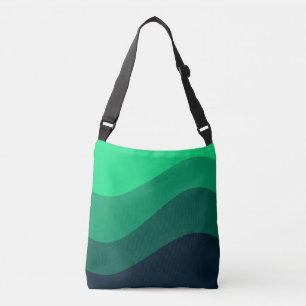 Bolso Cruzado Patrón Ombre negro verde