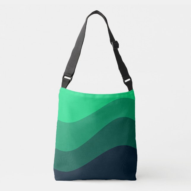 Bolso Cruzado Patrón Ombre negro verde (Anverso)