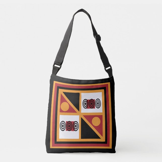 Bolso Cruzado Patrón ornamental de la tribu africana (Anverso)