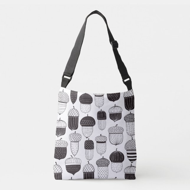 Bolso Cruzado Patrón otoño de las bellotas de Doodle (Anverso)
