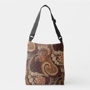 Bolso Cruzado Patrón Paisley colorido de arte abstracto de vinta