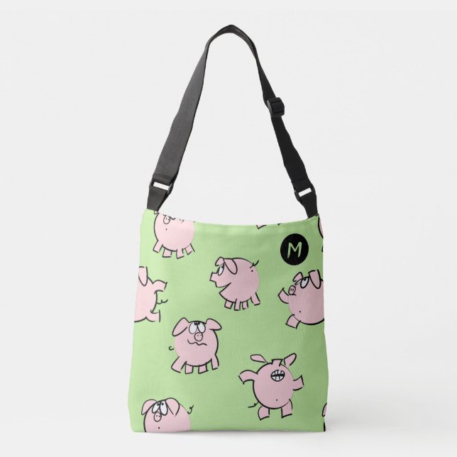 Bolso Cruzado Patrón Personalizado divertido Año de cerdo Elegir (Anverso)