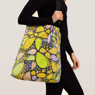 Bolso Cruzado Patrón Pintado A Mano Y Digitalmente Art. 13