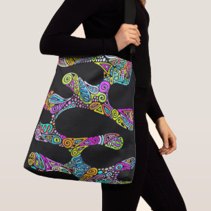 Bolso Cruzado Patrón Pintado A Mano Y Digitalmente Art. 28