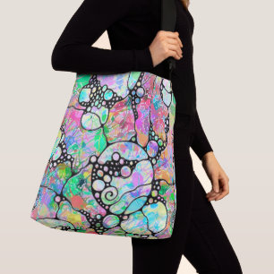 Bolso Cruzado Patrón Pintado A Mano Y Digitalmente Art. 31